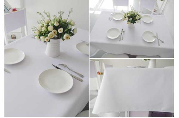 白色餐厅餐桌图片（白色餐桌配桌布效果图）