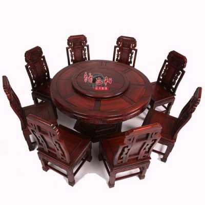 红木餐桌圆台l米58（红木餐台规格）