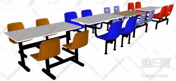食堂餐桌椅模型（食堂餐桌椅模型图片）