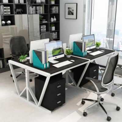 一大间办公室怎么摆五张办公桌？（最大办公桌）