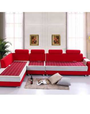 红色沙发一般配什么颜色的沙发垫？（办公室 红色沙发）